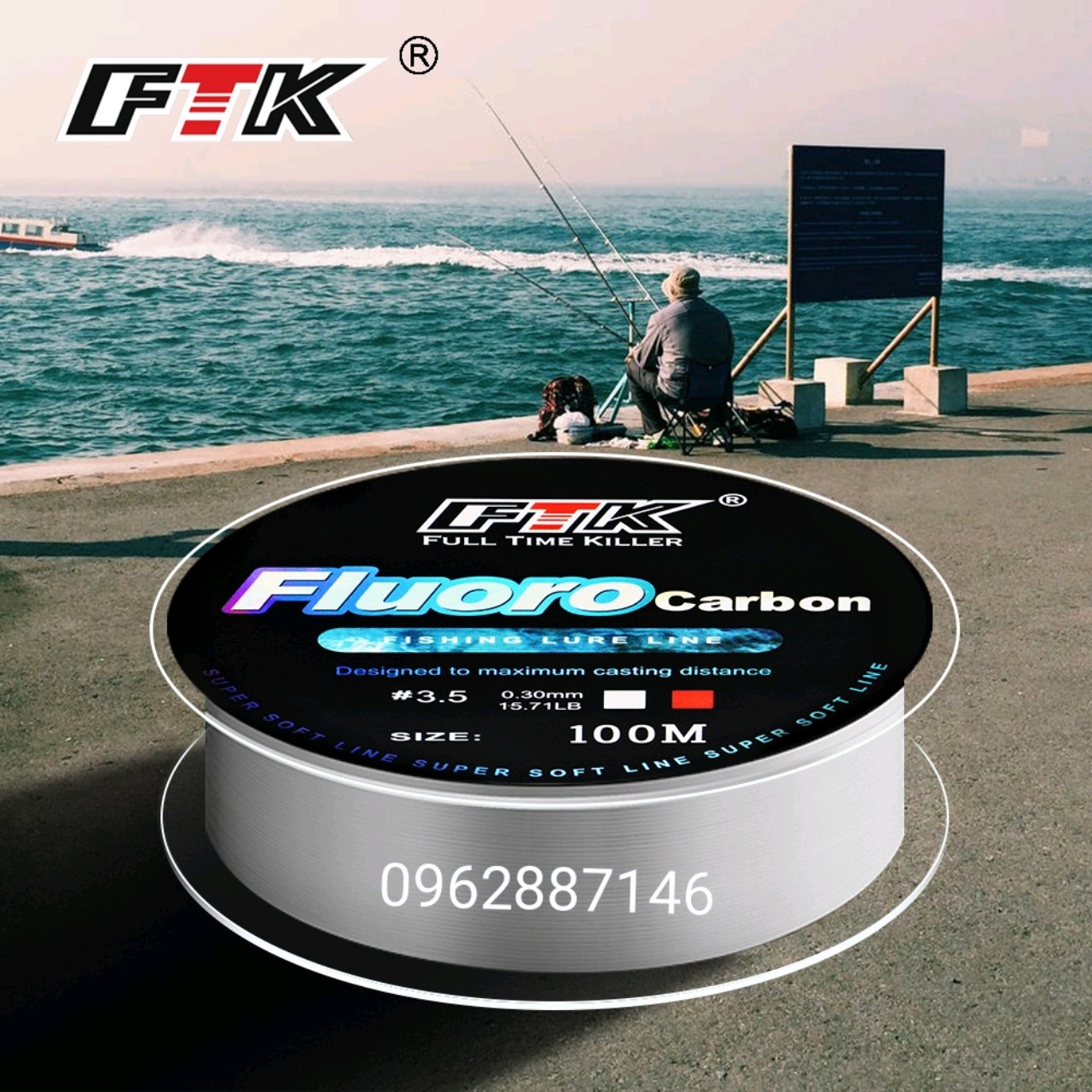 cước câu cá Fluoro carbon 100m cao cấp
