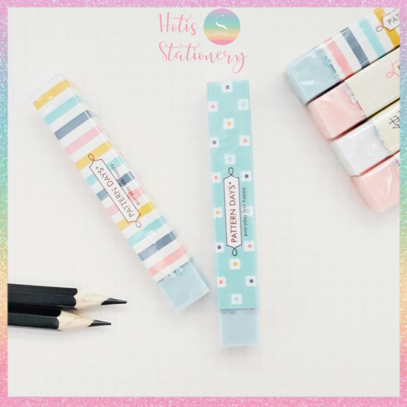 Gôm tẩy chì hình trụ, gôm tẩy chì 2B màu pastel siêu cưng