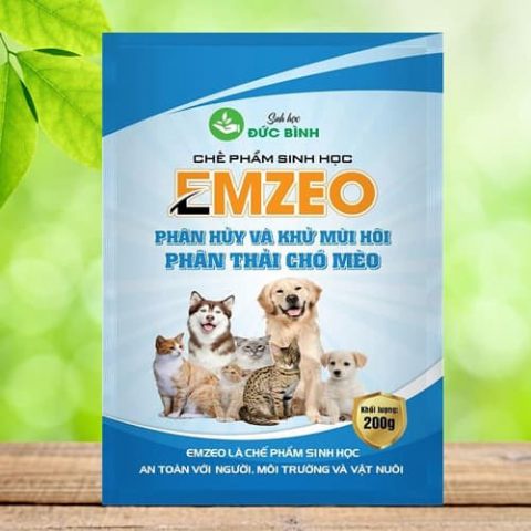 Khử mùi hôi phân thải chó mèo EMZEO (200g)