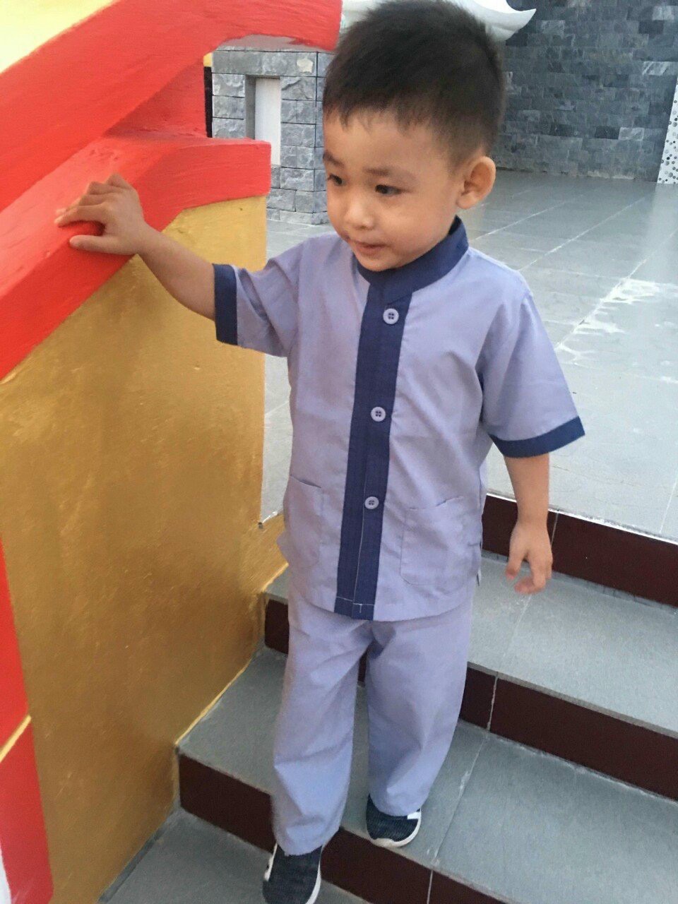 đồ lam đi chùa mẫu bé trai - lảnh tụ phối ( vãi kate )