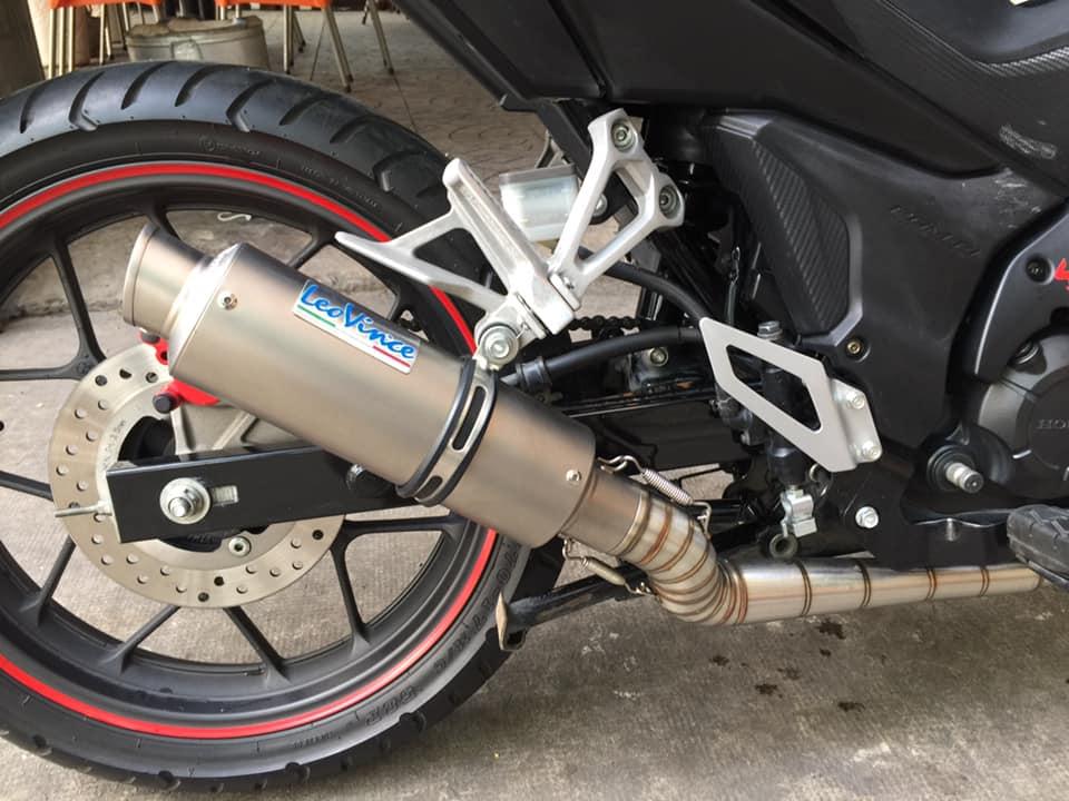 [PÔ XE MÁY] PÔ Leovince  bạc (Full bộ, kèm cổ 2 khúc)