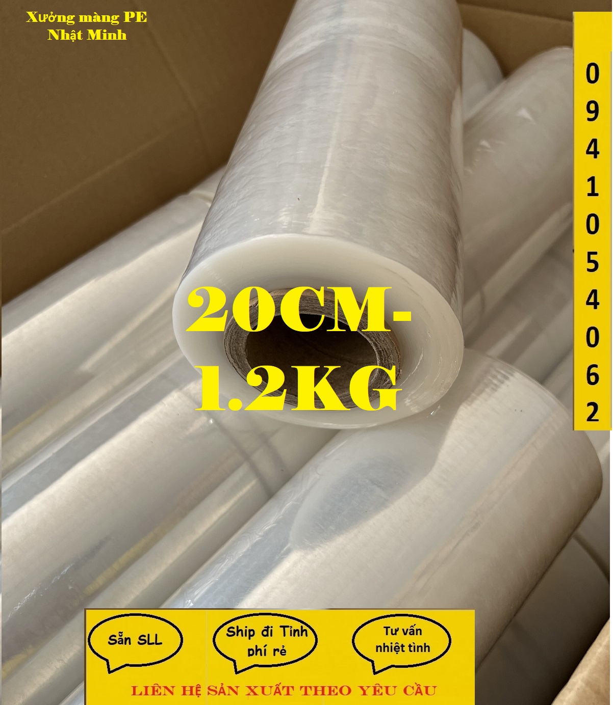 Màng PE, màng co, màng quấn 20cm