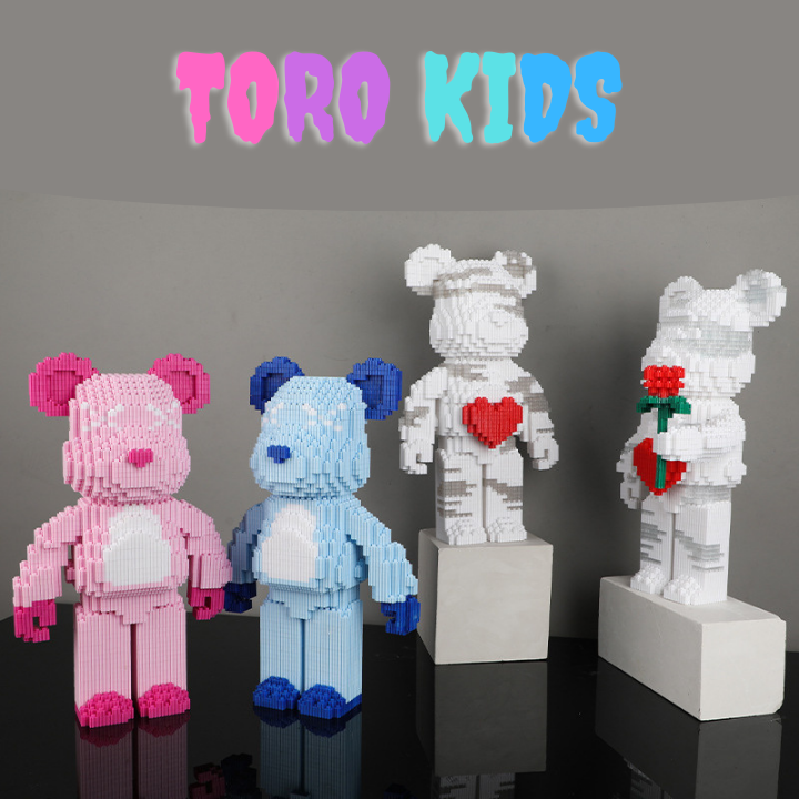 Mô hình lắp ráp gấu bearbrick cỡ lớn 36 cm, Đồ chơi lắp ráp