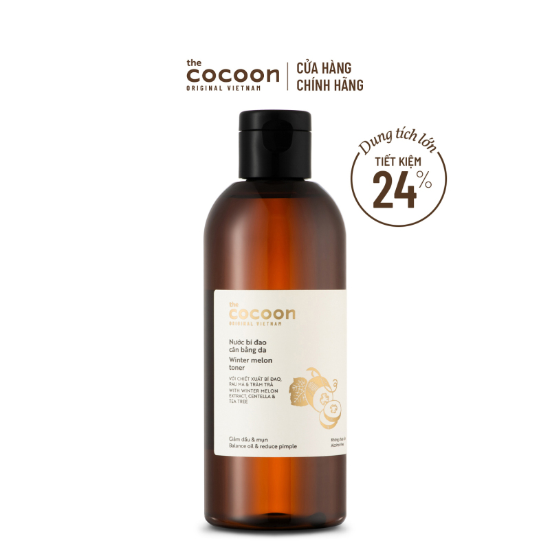 Bigsize - Nước bí đao cân bằng da (toner) Cocoon giảm dầu và mụn 310ml nhập khẩu