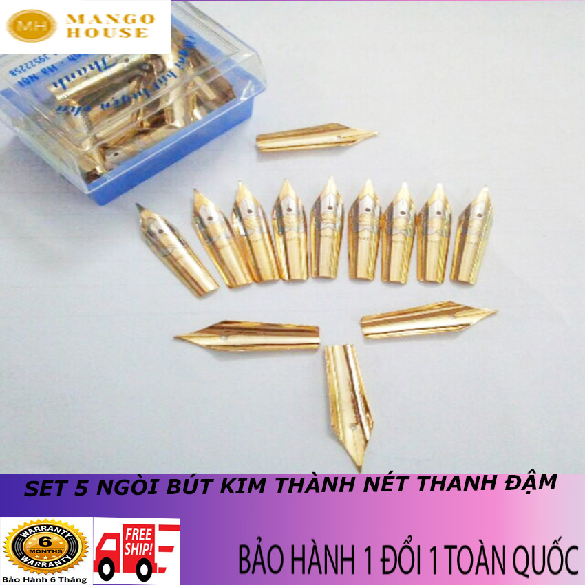 Set 5 Ngòi bút máy luyện viết chữ đẹp Kim Thành chính hãng- Tạo nét thanh đậm, Sắc nét, ôm tay, Màu ra đều, Bút máy, bút mực, bút luyện chữ ĐẸP