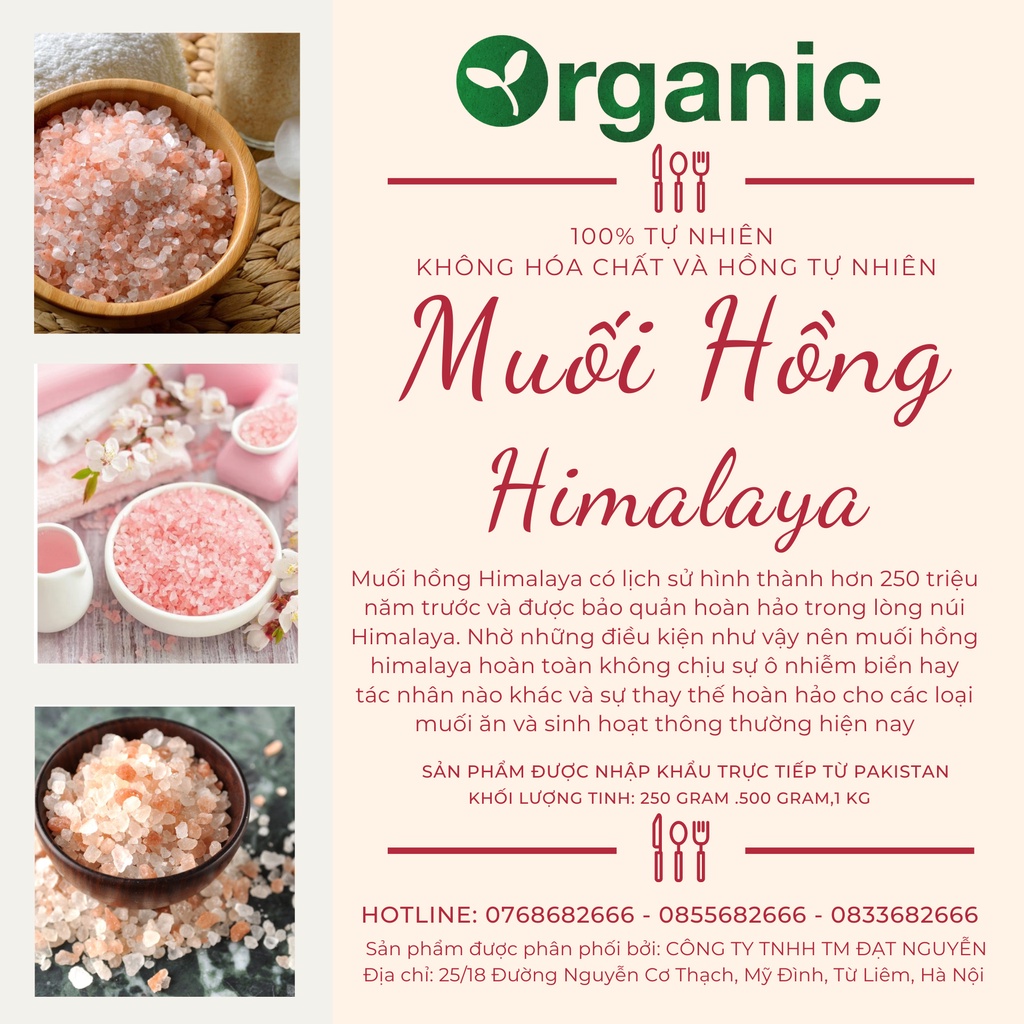 1kg Muối Hồng Hymalaya dạng hạt thô
