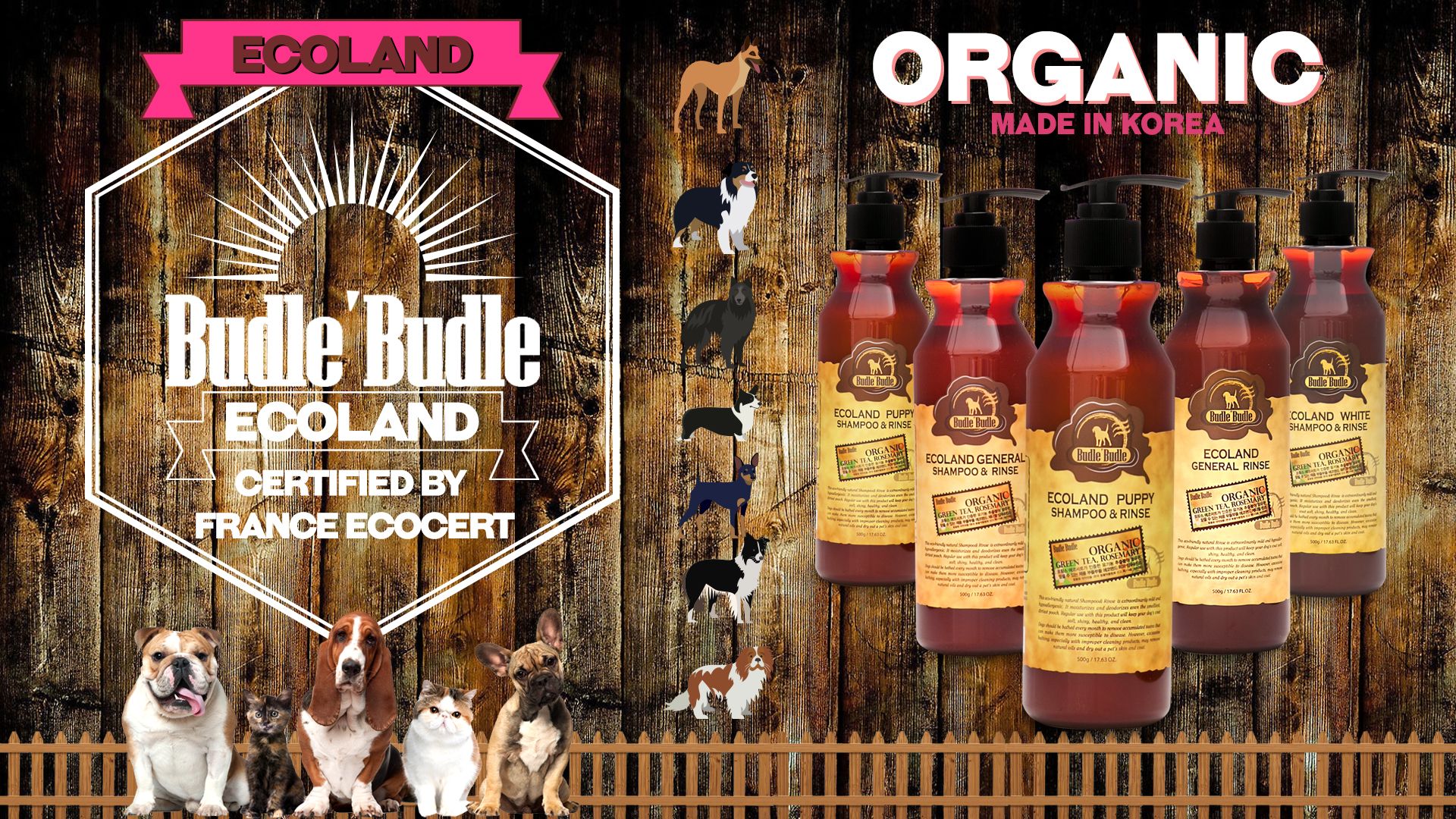 Sữa Tắm Hữu Cơ Cho Chó Budle Ecoland 500ml
