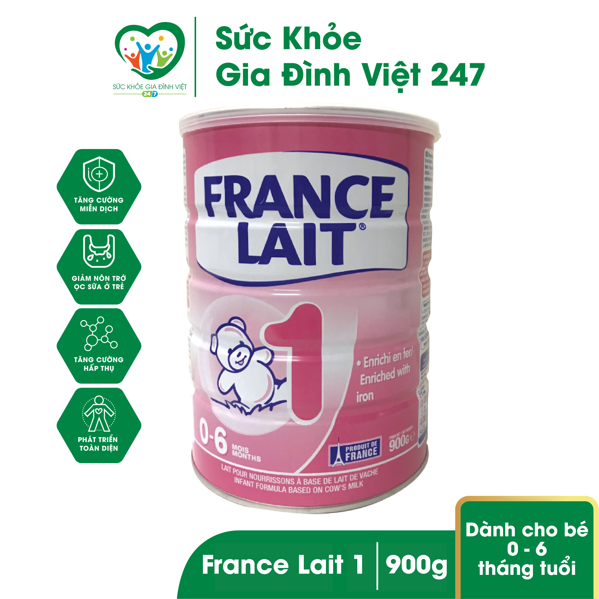Sữa bột france lait số 1 900g