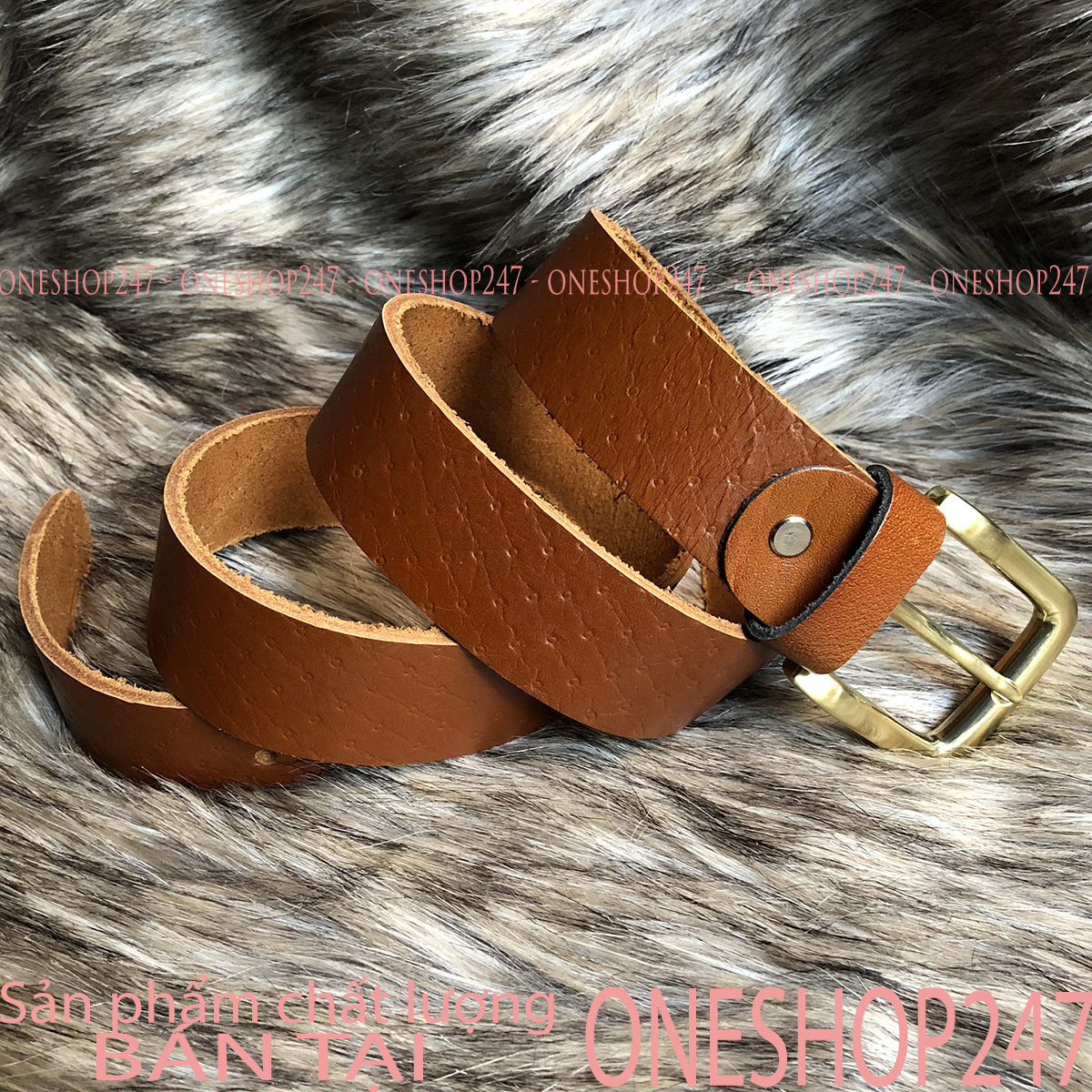 Dây thắt lưng 100% da bò THẬT dây liền nguyên sợi BỀN ĐẸP bản 4F A42TL