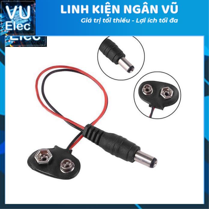 Dây Đế Pin 9V Ra Đầu Jack DC 5.5x2.1MM