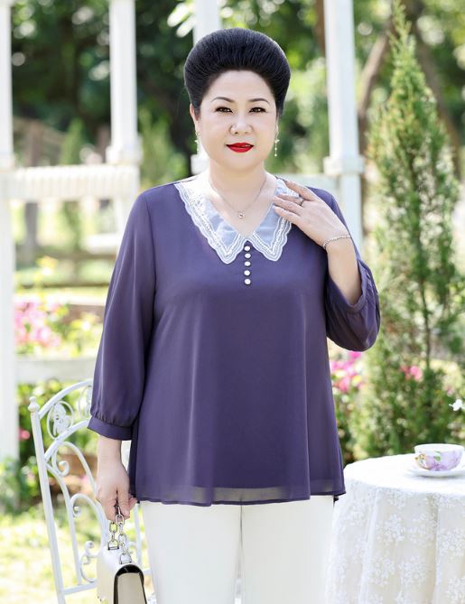 Áo kiểu tay lỡ trung niên bigsize - BSo222