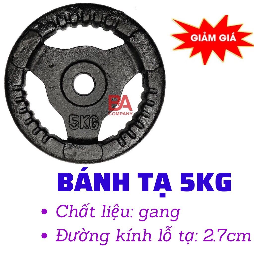 Bộ 40kg Tạ Gang + 1 Đòn Dài 1m5 (2 Miếng 10Kg, 4 Miếng 5Kg)