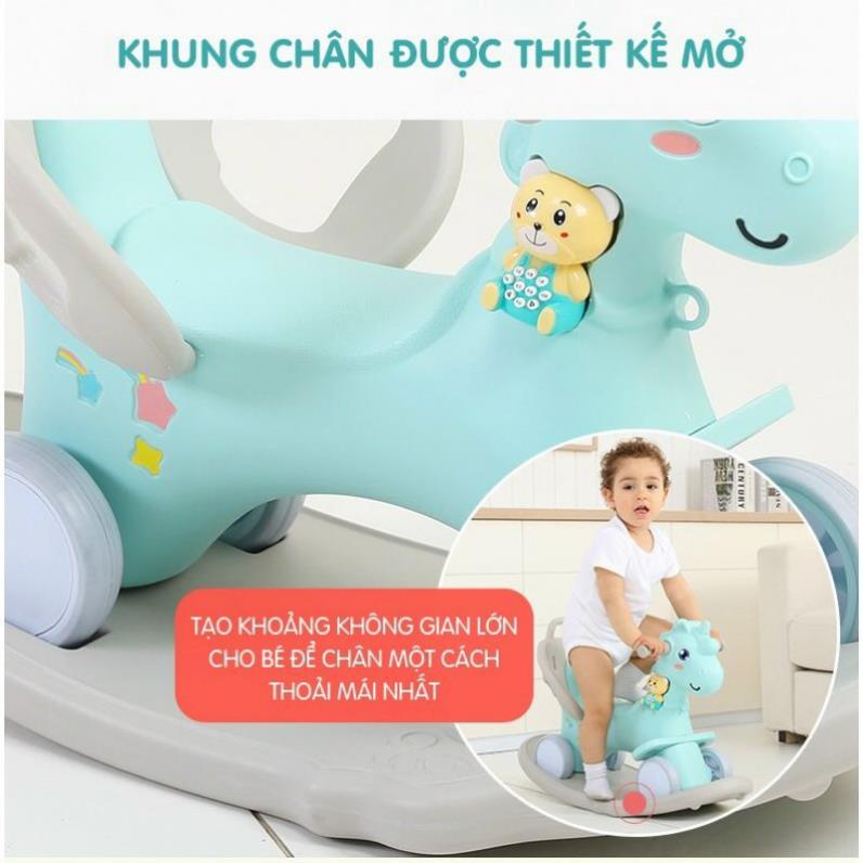 Ngựa bập bênh Holla 3in1 chòi châm, xe đẩy
