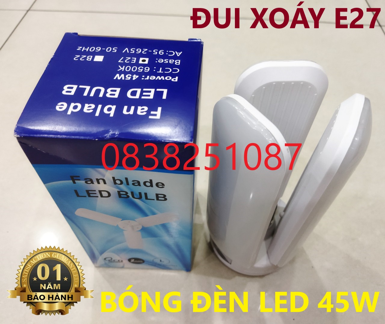 Bóng đèn 3 cánh quạt 45W siêu sáng