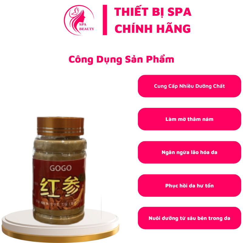 Bột hồng sâm Gogo cấy đẹp da dùng cho spa, cá nhân