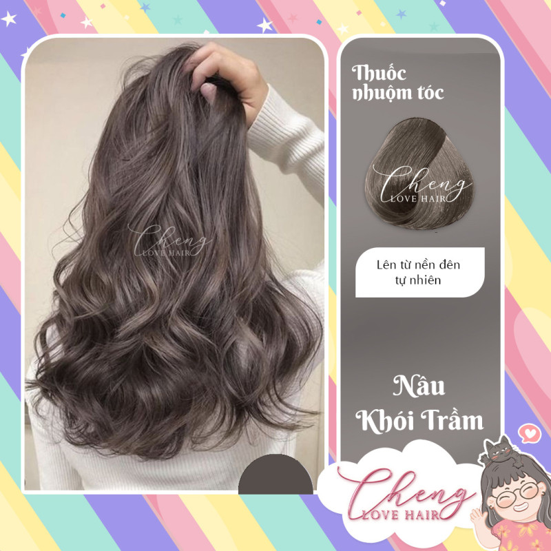 [KHÔNG TẨY]  Nhuộm tóc NÂU KHÓI TRẦM không cần  tẩy tóc Chenglovehairs, Chenglovehair nhập khẩu