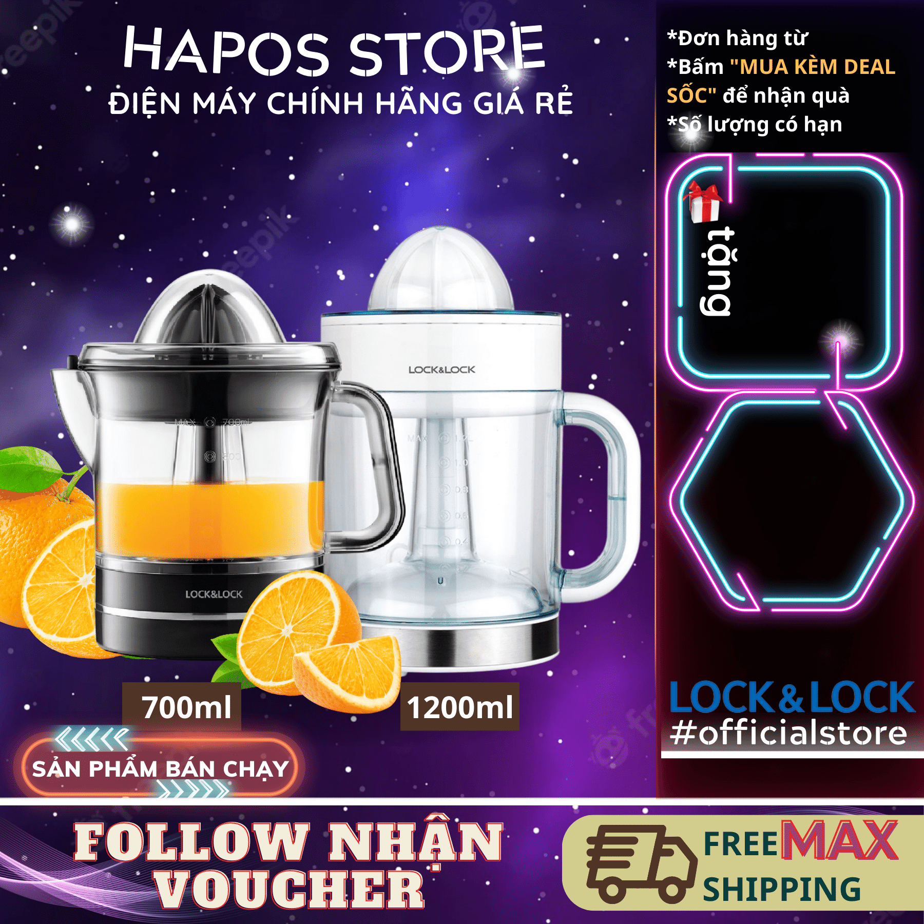 Máy vắt cam Lock&Lock (máy ép cam Lock&Lock tiện lợi)