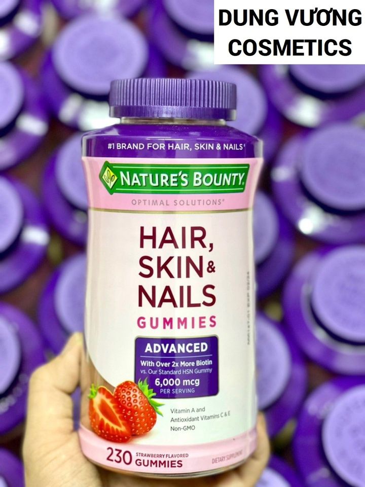 Kẹo Dẻo NATURE'S BOUNTY Hair, Skin & Nails Gummies 230v 