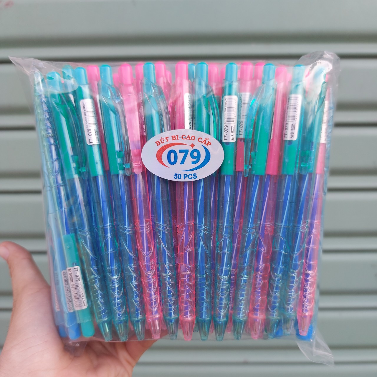 Set 100 cây bút bi cao cấp mực xanh 079 ngòi 0.7mm