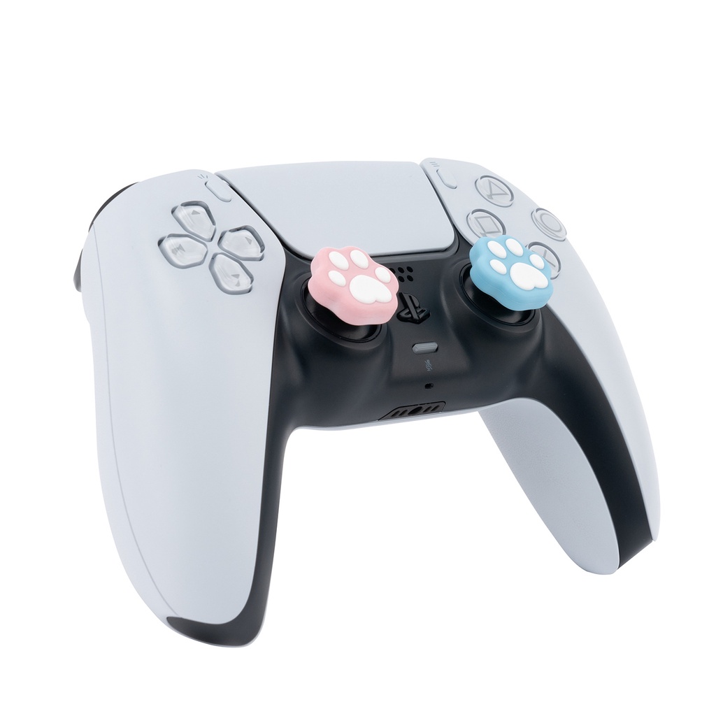 Bộ 4 núm bọc analog viền chân mèo thương hiệu Geekshare cao cấp cho tay cầm DualSense / DualShock 4 / Pro Controller