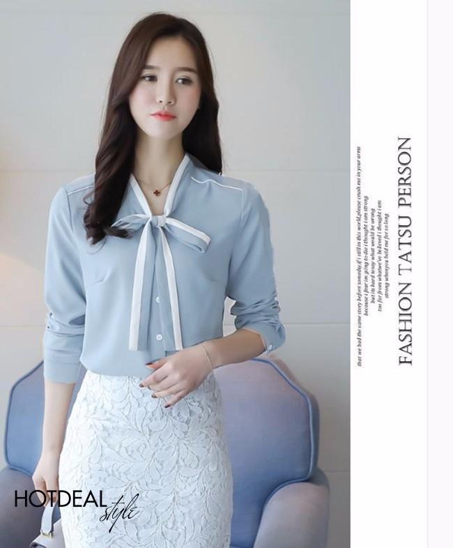 [HCM]Áo sơ mi thắt nơ Tami