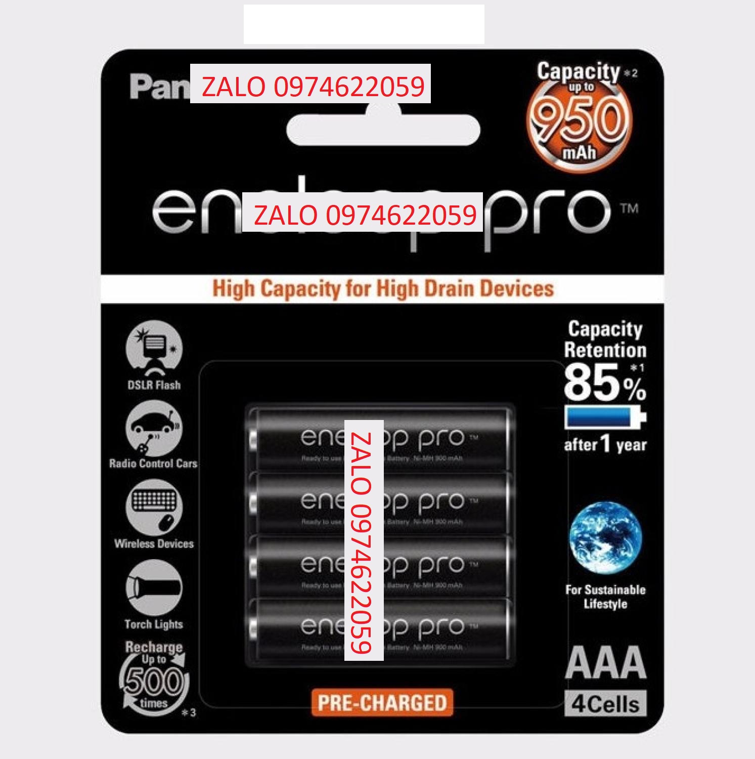 Pin sạc pana sonic aaa ene loop pro 950mah - bk-4hcca