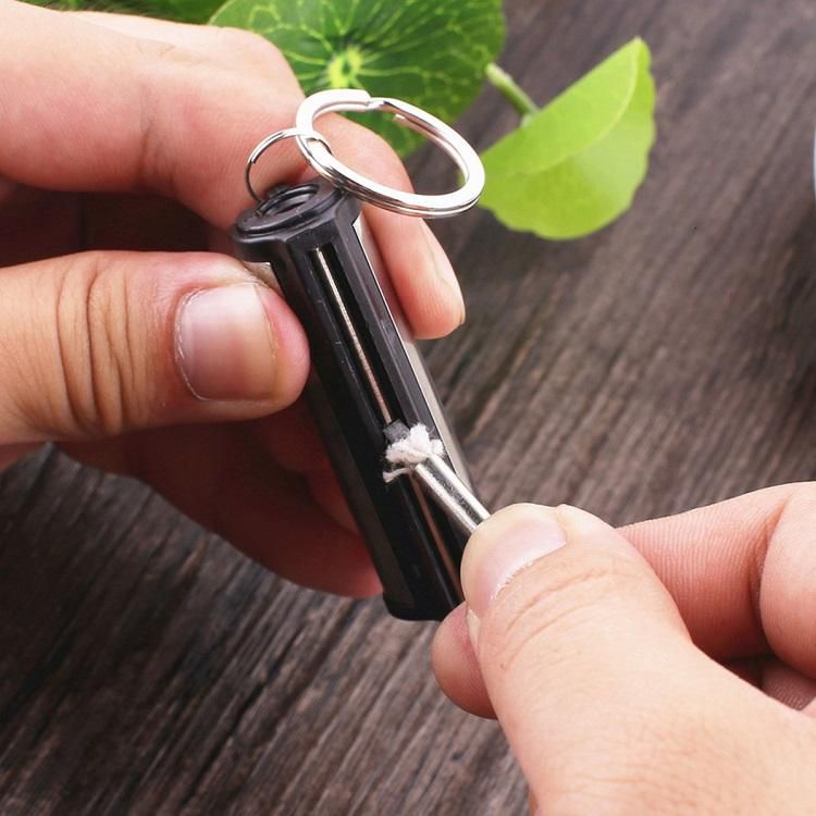 Quẹt diêm xăng móc khoá hình trụ