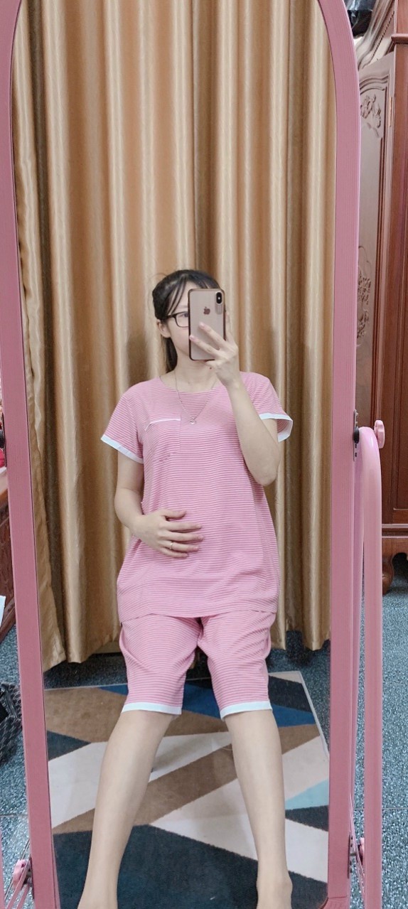 bộ đồ bầu lửng đẹp chất mềm mát cho mẹ bầu
