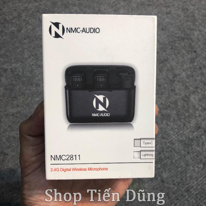 Micro cài áo không dây dành cho thu âm điện thoại NMC Audio NMC2811 chất lượng cao thu xa 30m và sóng 2.4g xiên tường