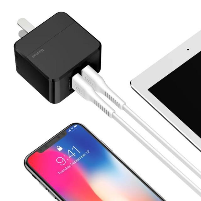Củ sạc nhanh 2 cổng USB Mini Square 3.4A hãng Baseus