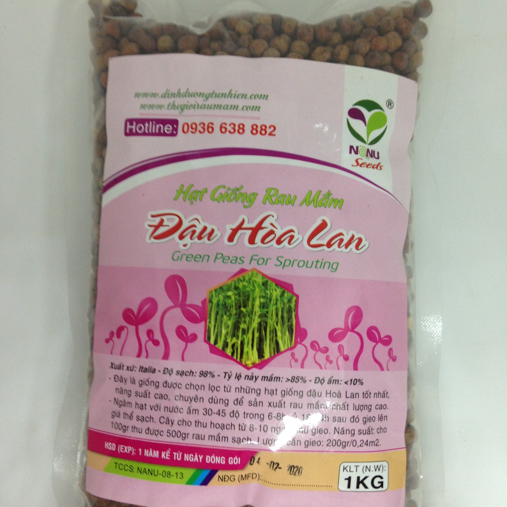 Hạt giống Rau Mầm Đậu Hà Lan - 1Kg