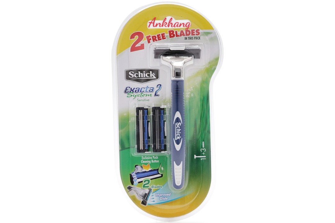 Dao Cạo Râu Schick Exacta 2 – Dao Cạo 2 Lưỡi Sắc Bén, Êm Da, Cạo Sát An Toàn