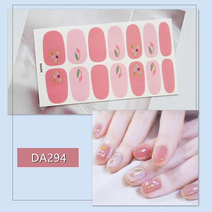 Bộ dán móng tay nail sticker gồm 14 móng mã DA281 - DA300