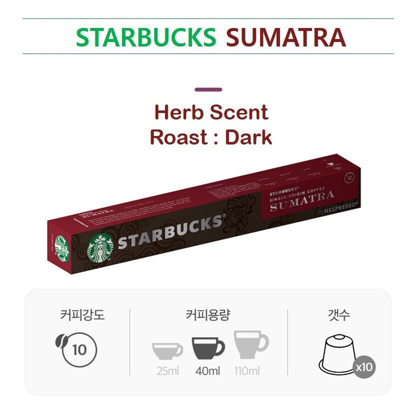 Starbucks® Sumatra by Nespresso® - PACK 40 Capsules, DATE 08/2025