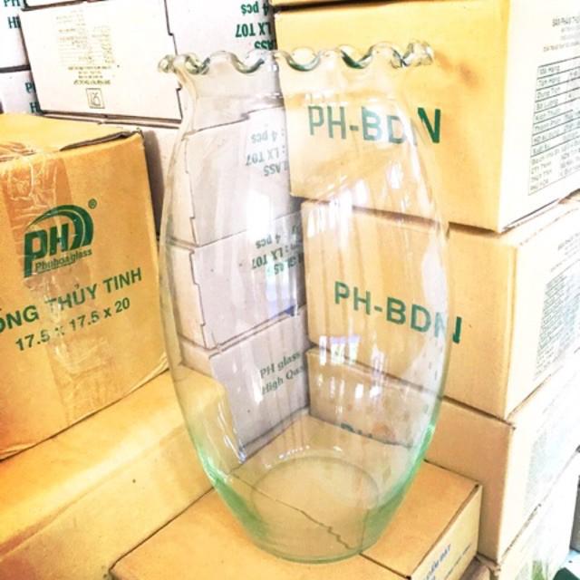 [HCM]Bình Hoa Thủy Tinh Miệng Bèo 15cm x 27cm - DB02