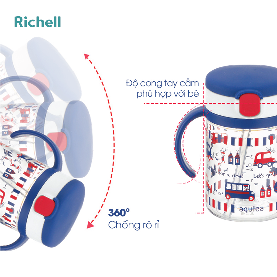 BÌNH ỐNG HÚT AQ RICHELL 200ML XANH RIDE