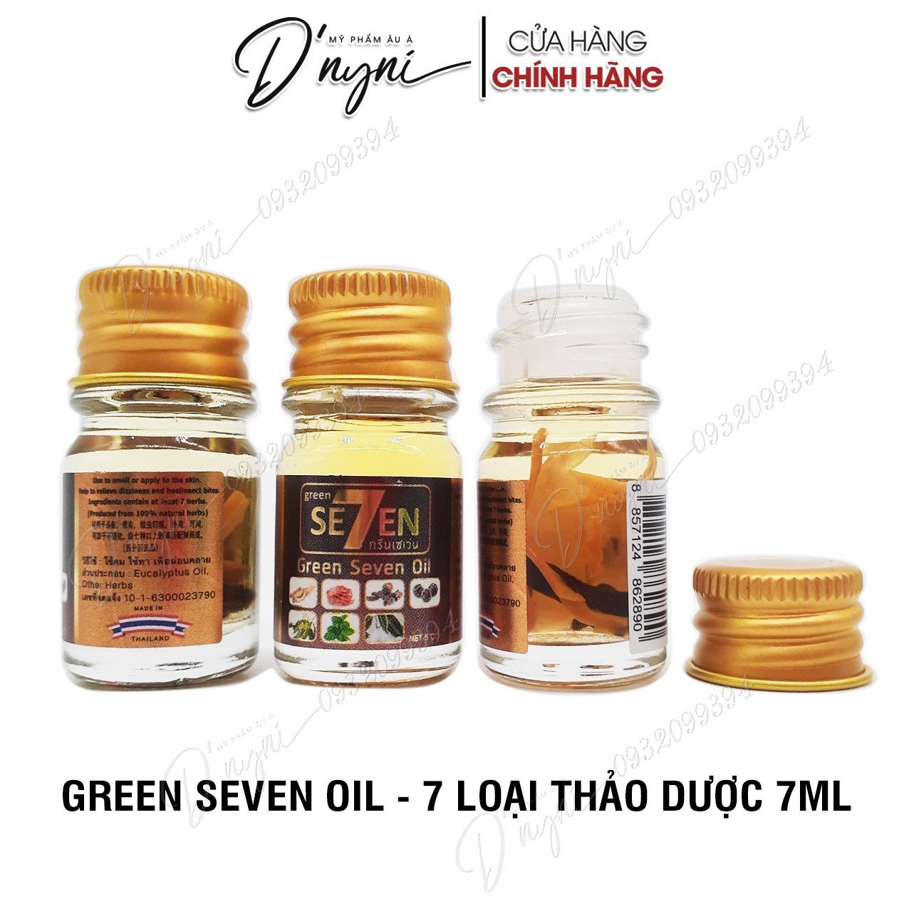 Dầu Gió Thảo Dược Dạng Nước Green SE7EN 5ml Thái Lan