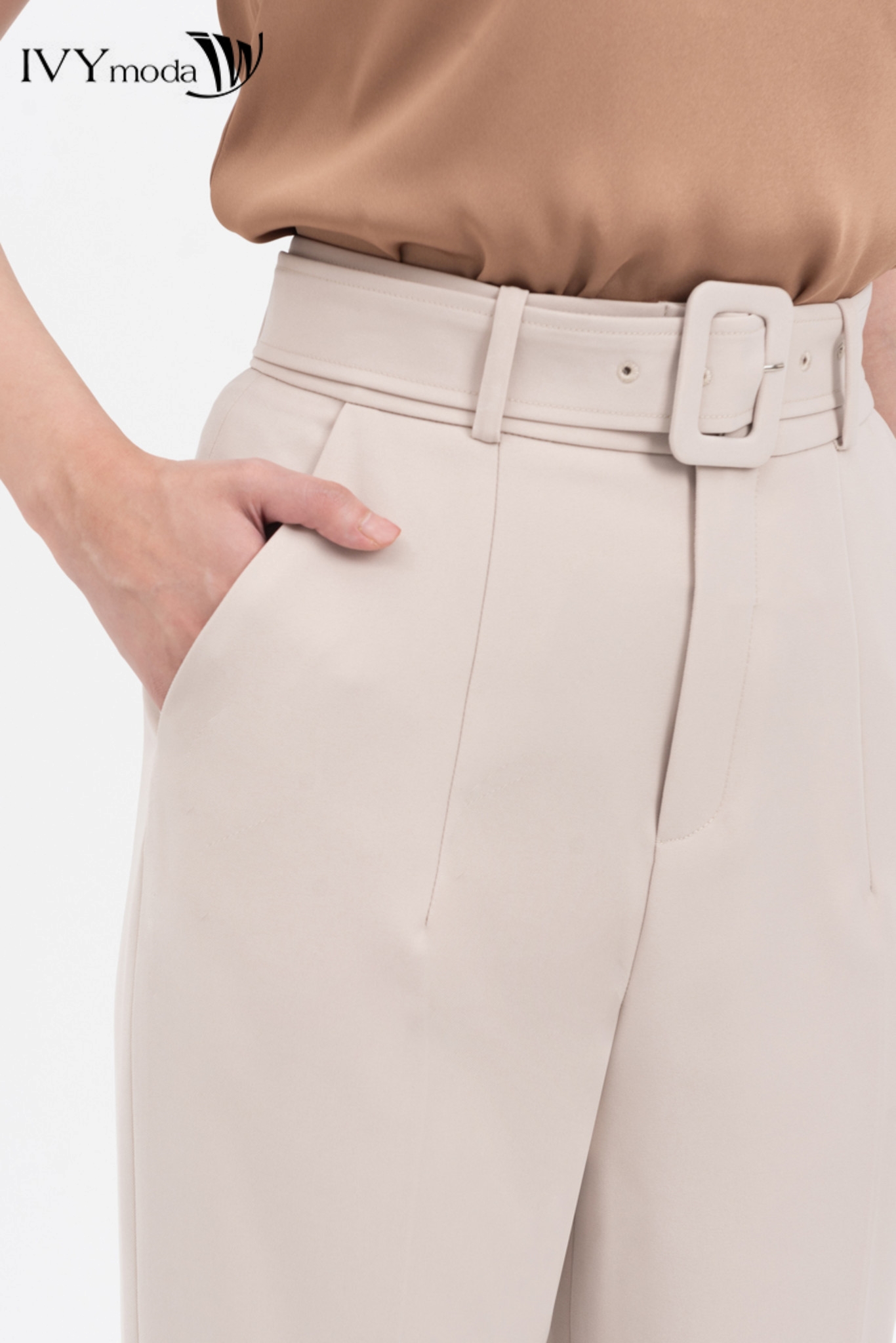 Quần baggy phối đai IVY moda MS 22M8250