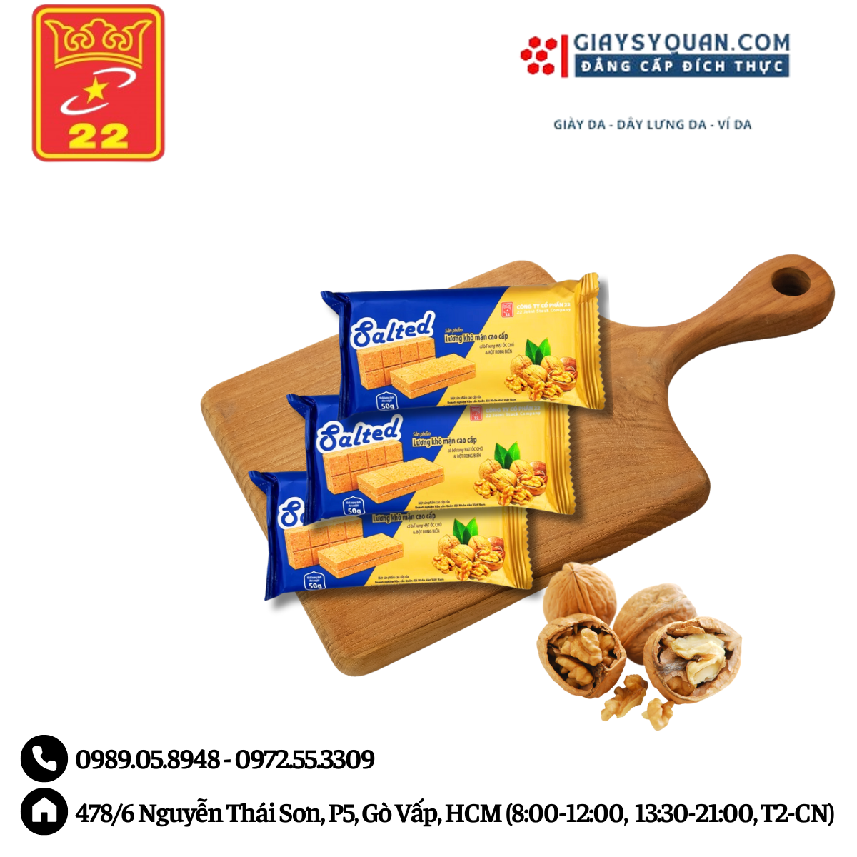 Lương Khô Salted 500g – Bánh Dinh Dưỡng Vị Mặn