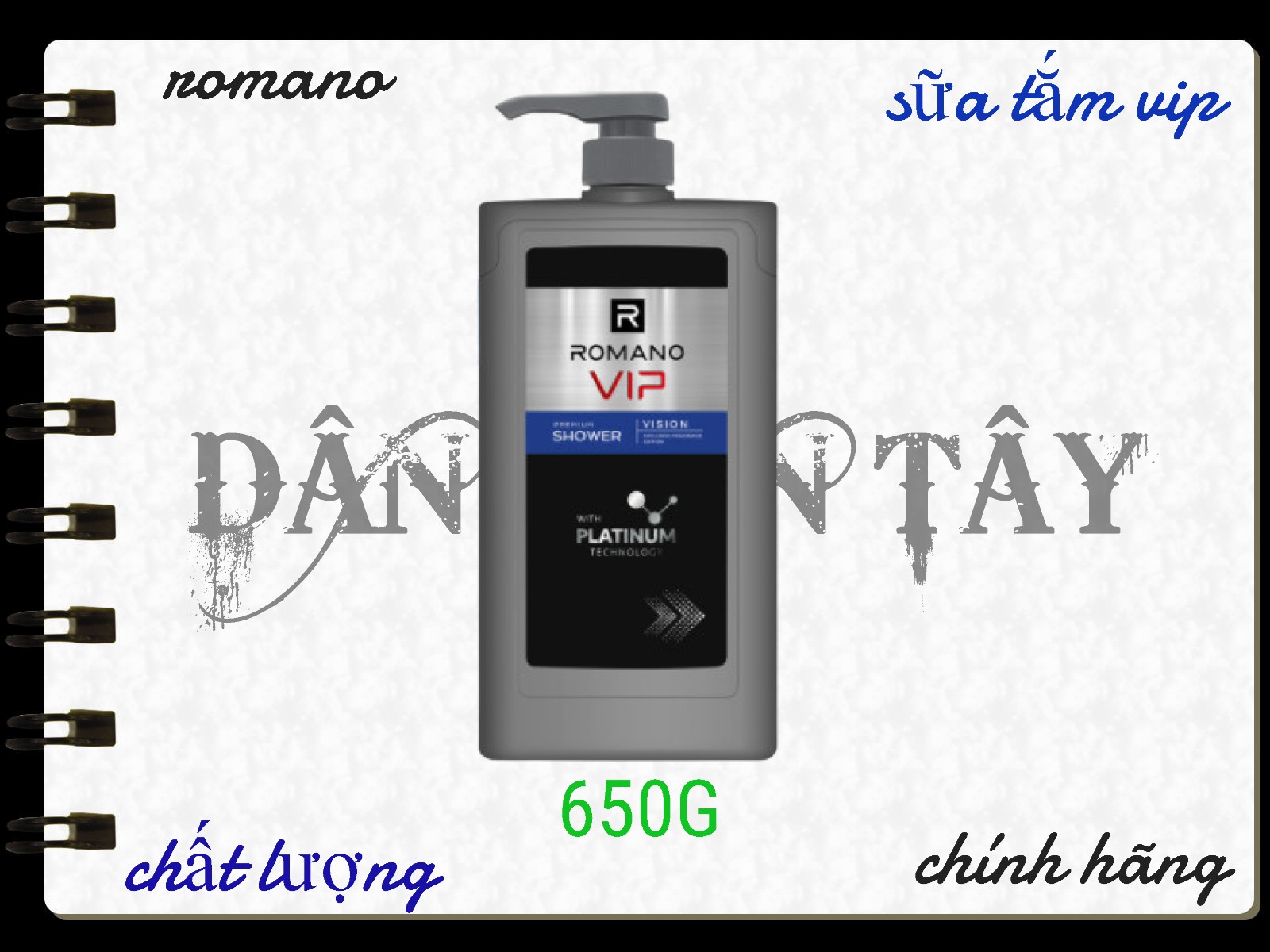 SỮA TẮM ROMANO VIP 650G CHO NAM GIỚI