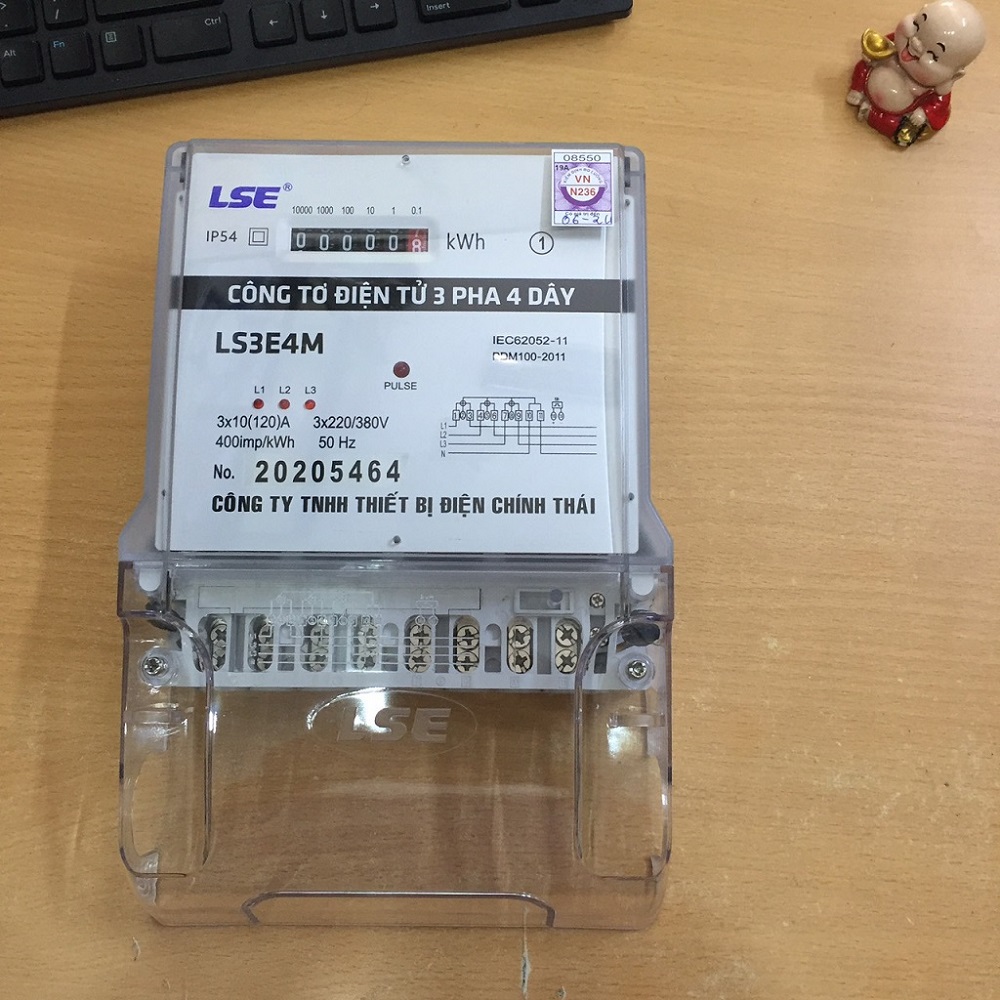 CÔNG TƠ ĐIỆN 3PHA LSE,ĐỒNG HỒ ĐO ĐIỆN 3PHA 4 DÂY KIỂU ĐIỆN TỬ MODEL:LS3E4M