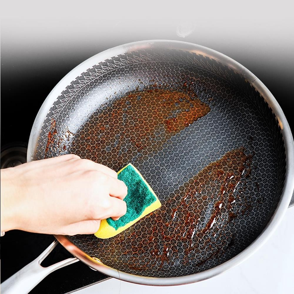 Chảo Chống Dính 5 Lớp Inox 304 Vân Tổ Ong 28cm Đáy Sâu 6cm, Cùng Đươc Các Loại Bếp Tiện Lợi Cho Gia Đình