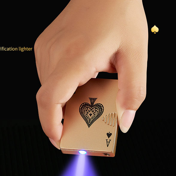 Bật lửa lá bài Tích Hợp Đèn Led Soi Tiền Giả