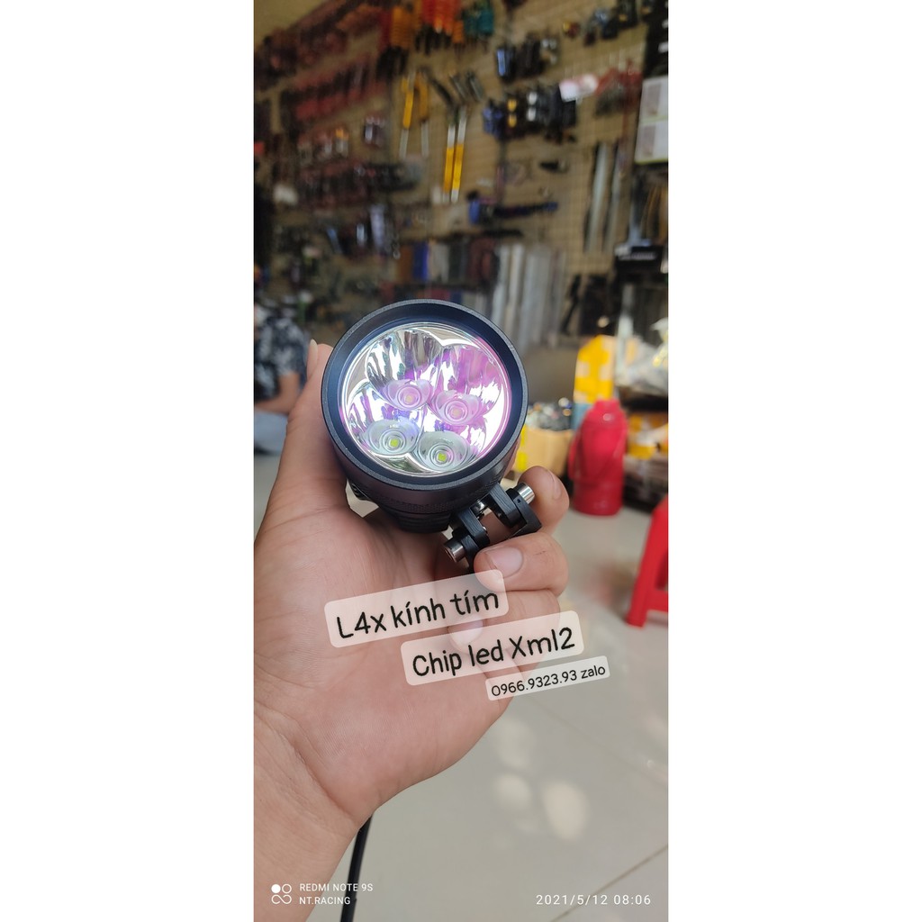 ĐÈN TRỢ SÁNG L4X KÍNH TÍM CHIP LED XPL SIÊU SÁNG