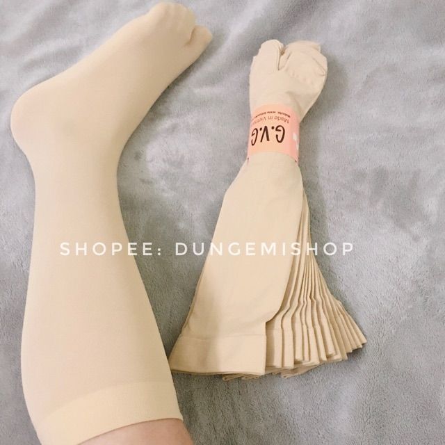 Combo 5 đôi tất xỏ ngón màu da