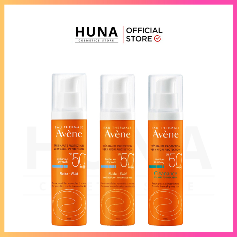 Kem chống nắng Avene Dry Touch Fluide - Cleanance SPF50 - Huna Cosmetics nhập khẩu