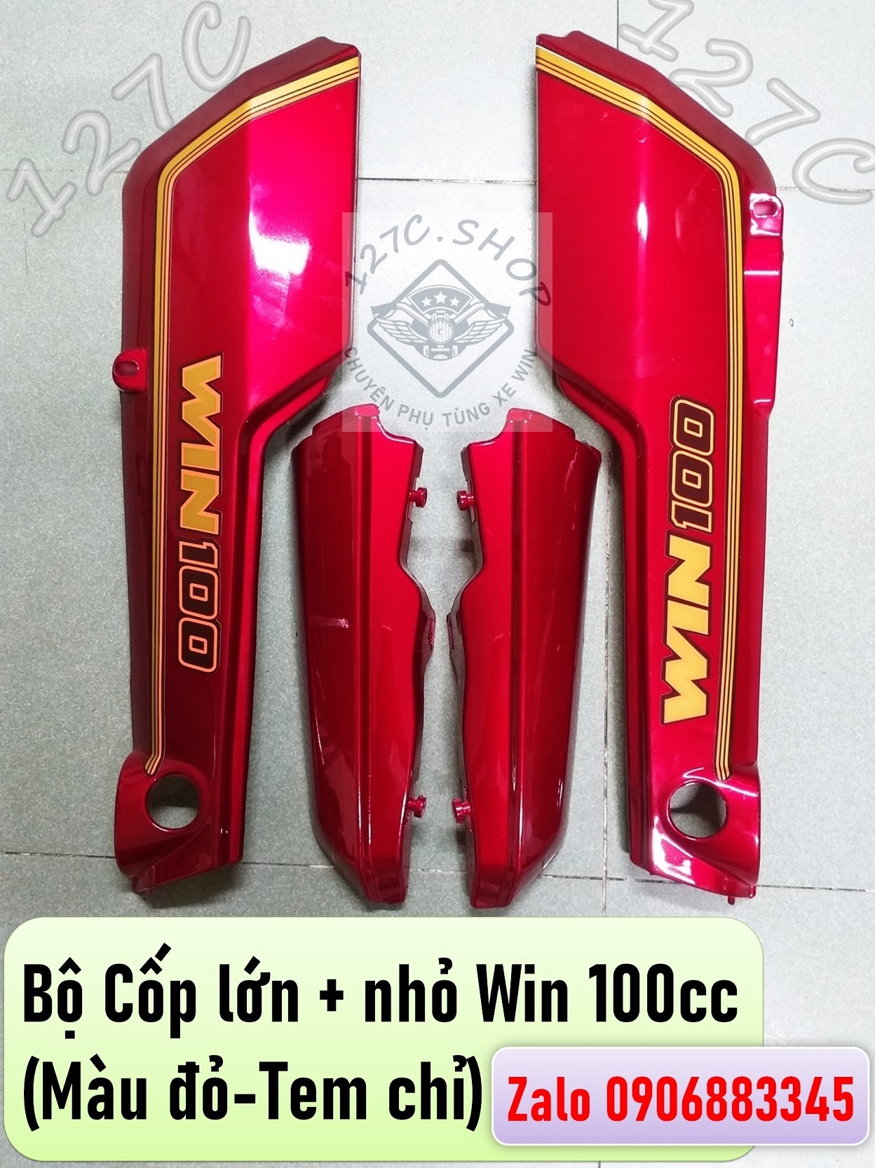 [HCM] Bộ cốp lớn + nhỏ Win 100cc (Đỏ hoặc Đen)