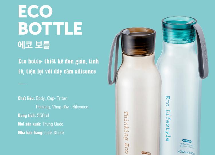Bình nước Lock&Lock Eco Bottle nhựa Tritan 550ml ABF644