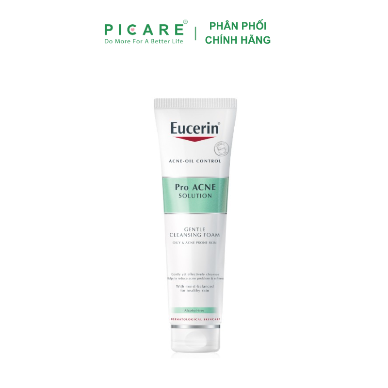 Eucerin Sữa Rửa Mặt Tạo Bọt Cho Da Mụn Pro Acne Solution Gentle Cleansing Foam 150g