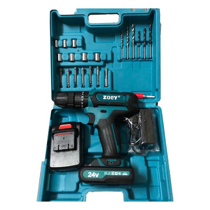 máy khoan pin 24v kèm phụ kiện tiện dụng